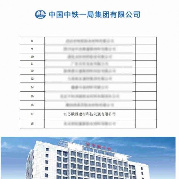 歐西盾防水中標(biāo)中鐵一局2025-2026 年度土工、防水材料框架協(xié)